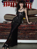badtaste Yellow Printed Mesh Ruched Mermaid Women's Mesh Bodycon Maxi Dresses