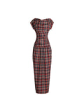 badtaste_Yellow_Vintage_Plaid_Drape_Collar_Pleated_Structured_Women's_Casual_Maxi_Dresses_990539125966_MISSTT