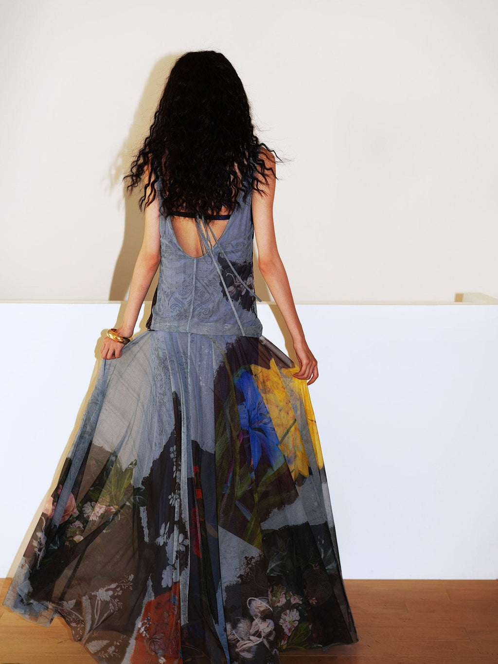 badtaste Yellow Western Printed Sleeveless Full Swing Women's Slip Maxi Dresses