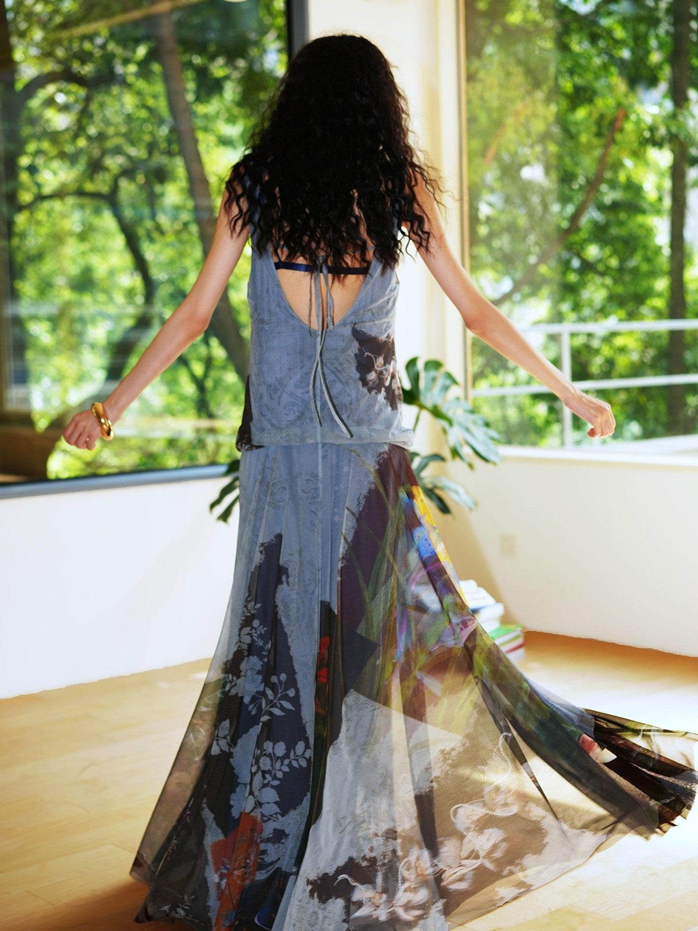 badtaste Yellow Western Printed Sleeveless Full Swing Women's Slip Maxi Dresses