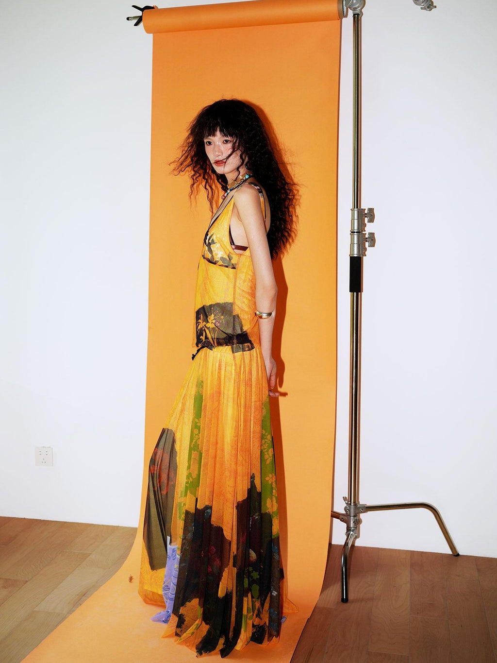 badtaste Yellow Western Printed Sleeveless Full Swing Women's Slip Maxi Dresses