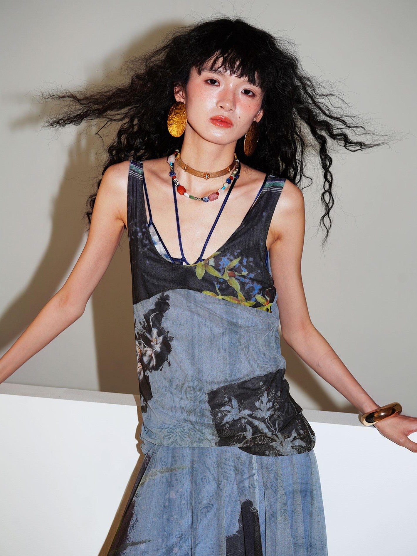 badtaste Yellow Western Printed Sleeveless Full Swing Women's Slip Maxi Dresses