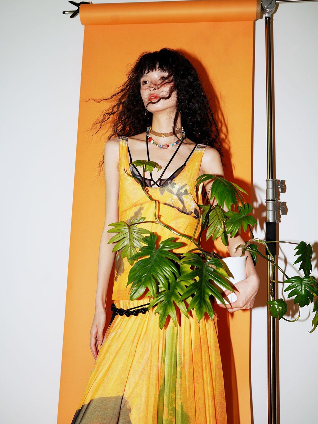 badtaste Yellow Western Printed Sleeveless Full Swing Women's Slip Maxi Dresses