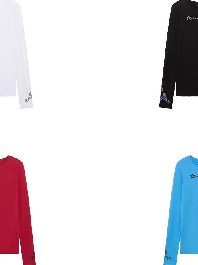 Achihara Jelly 2 0 Four Color Commuter Women'S Modal Long Sleeve T-Shirts