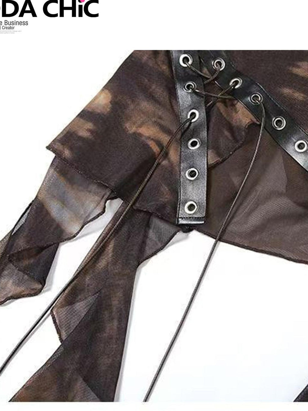 ReddaChic Lightweight Mint Fiber American Short Strap Outerwear Women Brown Garter Belts