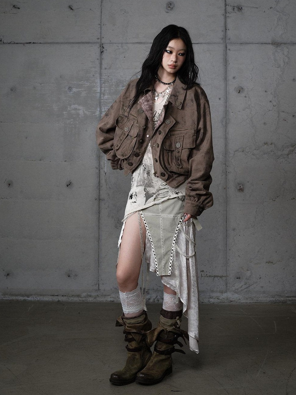 NO ROMANCE Vintage Oversized Plaid Lapel Button Front Long Sleeve Women Casual Jackets
