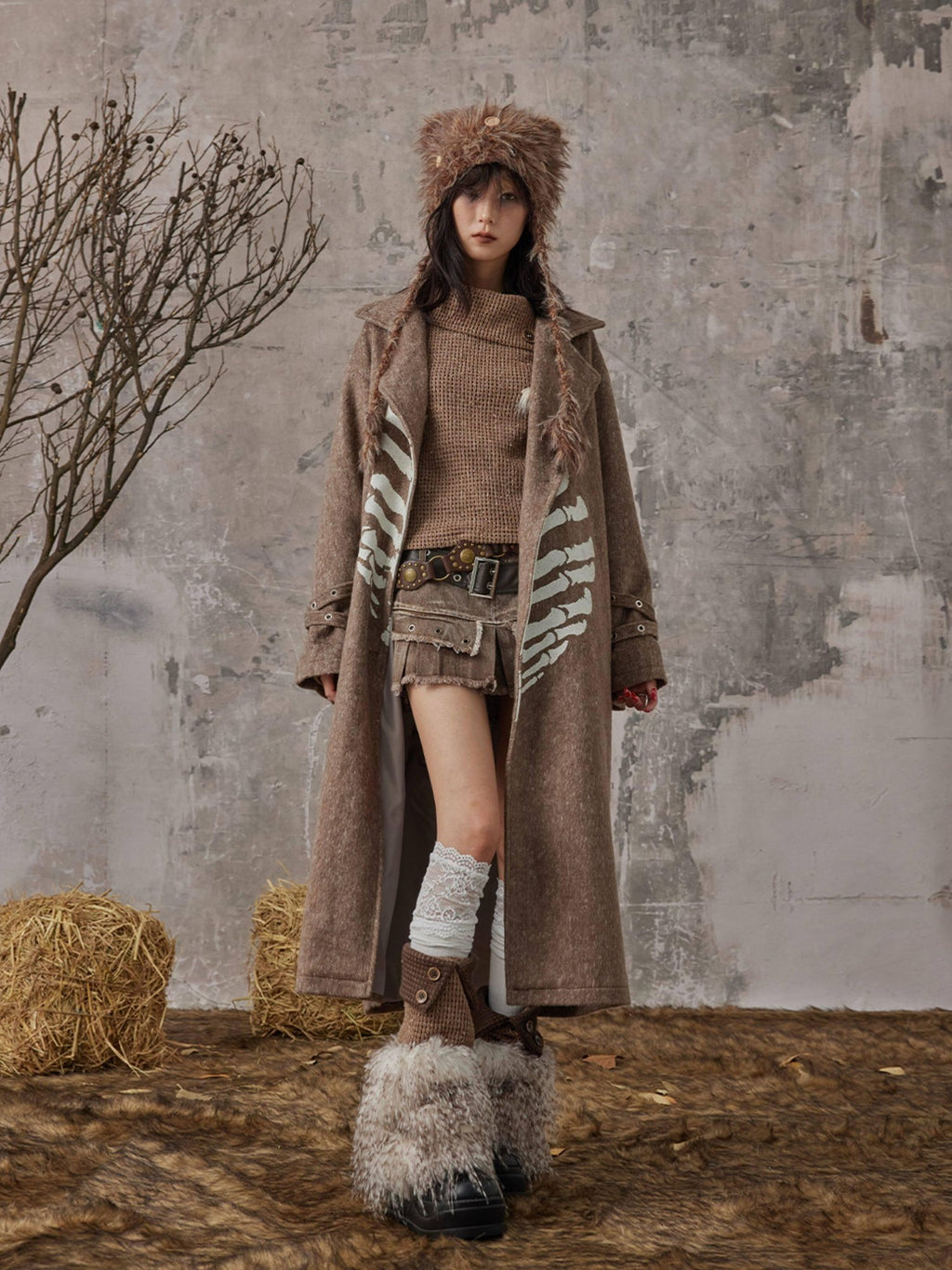 Frustration Garden Cozy Thick Slouchy Scrunch Edgy Style For Women Brown Fashion Leg Warmers