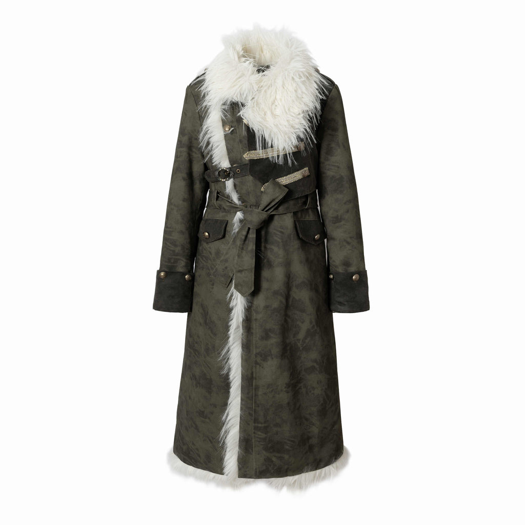 NO_ROMANCE_Reversible_Fur_Trim_Regal_Court_Loose_Fit_Women_Black_Mint_Green_Long_Coats_MISSTT