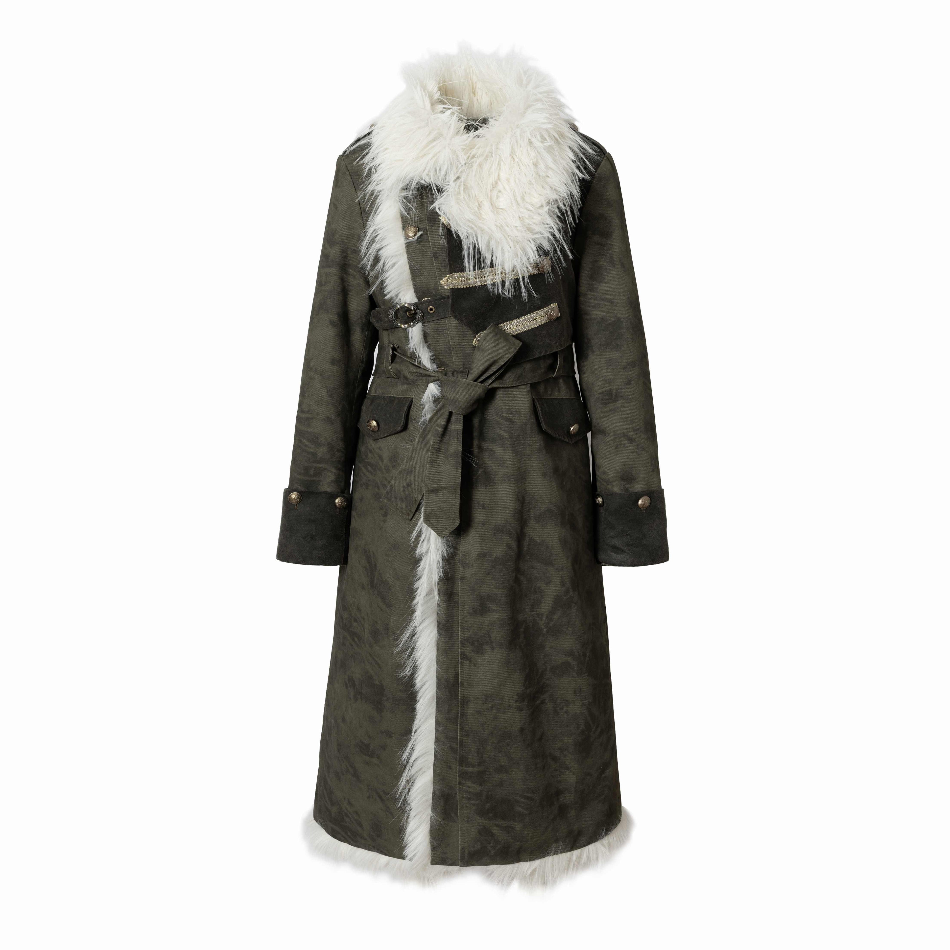 NO_ROMANCE_Reversible_Fur_Trim_Regal_Court_Loose_Fit_Women_Black_Mint_Green_Long_Coats_MISSTT