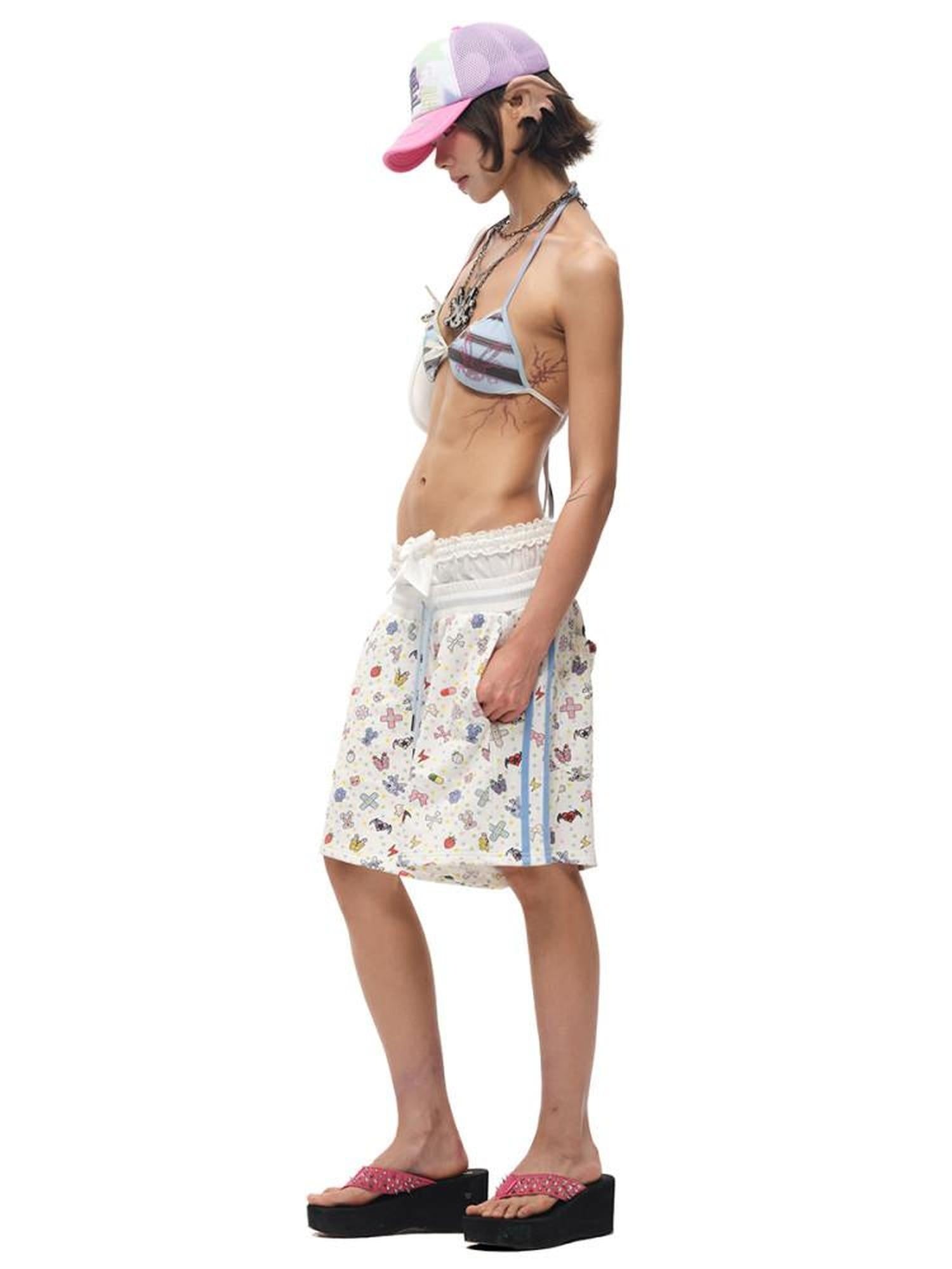 CFIERCE 100% Cotton Street Relaxed Wide Leg Drawstring Natural Waist Pocket Youth White
