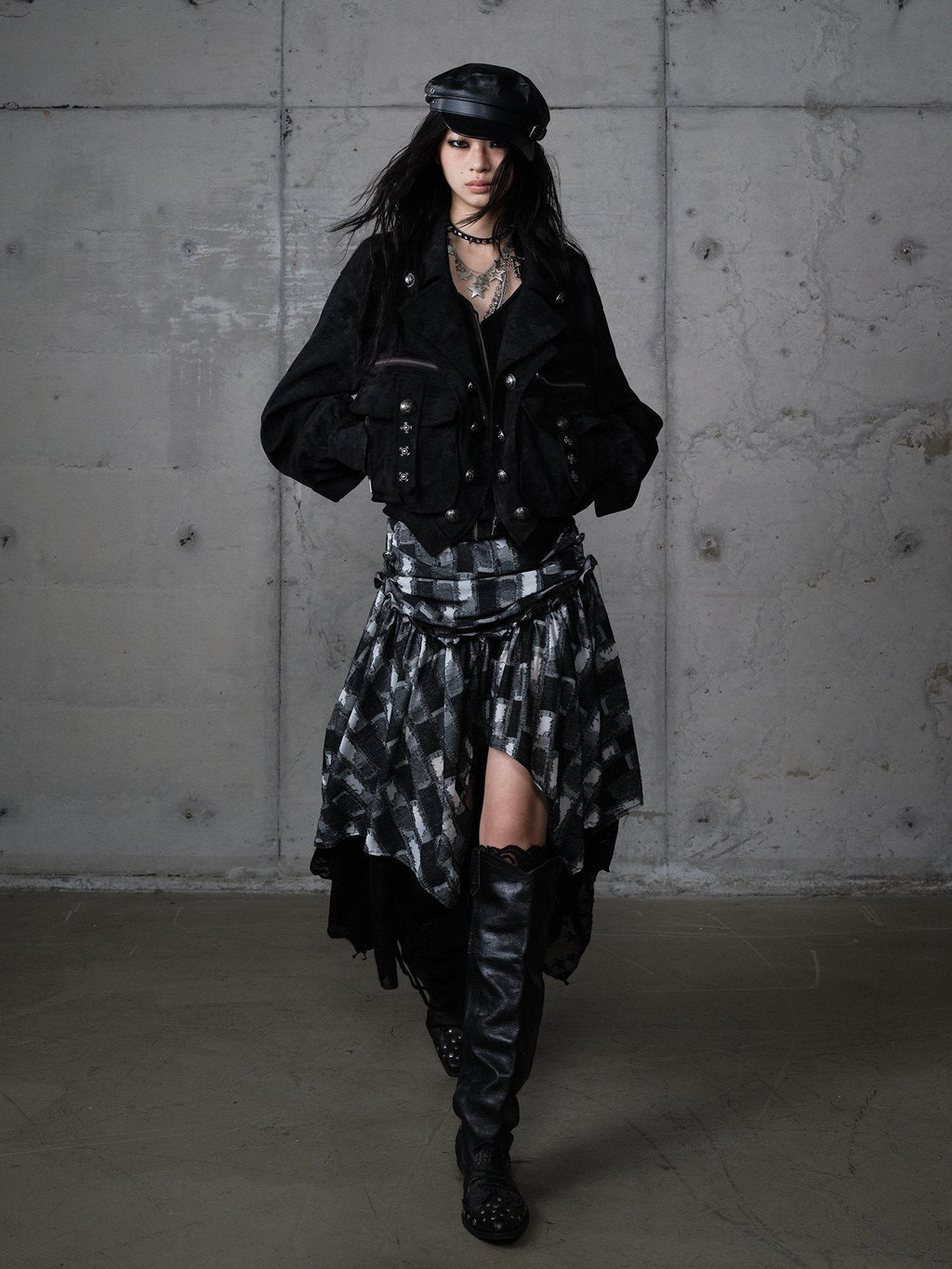 NO ROMANCE Palace Inspired Loose Fit Faux Two Piece Lapel Zipper Women Casual Jackets