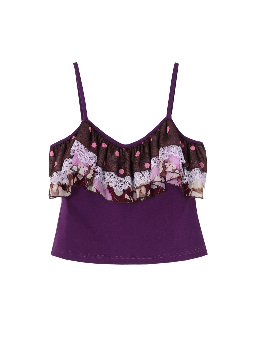 cidhiidhi_Purple_Color_Block_Lace_Ruffle_Spliced_V-neck_Cami_Women's_Matching_Skirt_Sets_1086679936742_MISSTT