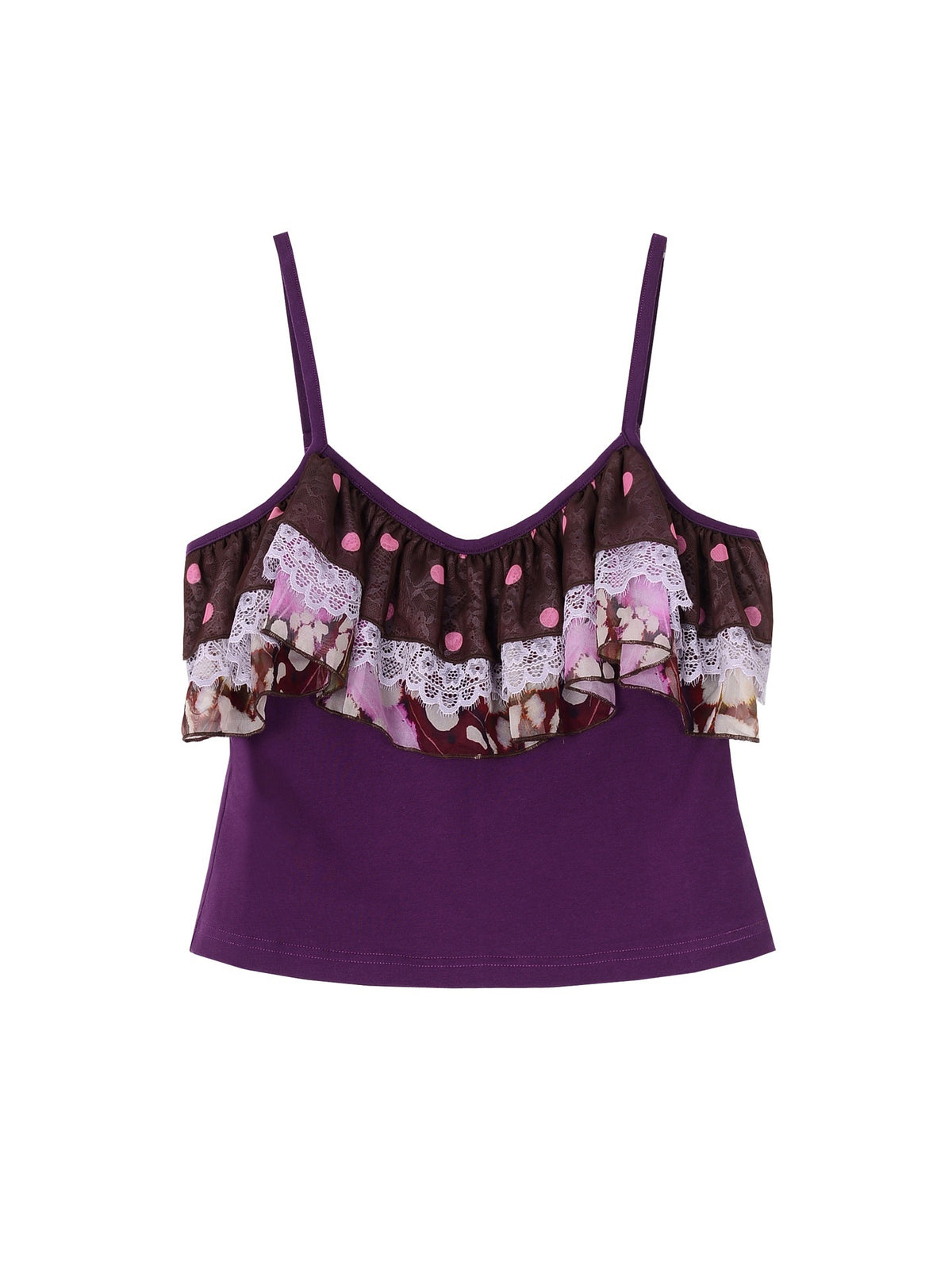 cidhiidhi_Purple_Color_Block_Lace_Ruffle_Spliced_V-neck_Cami_Women's_Matching_Skirt_Sets_1086679936742_MISSTT