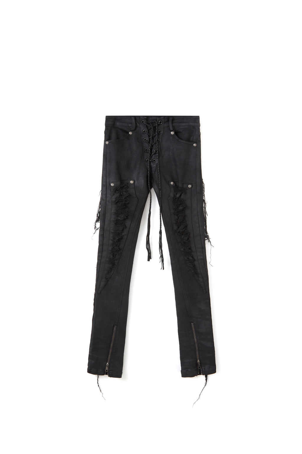 The_space_between_Us_Scar_Detail_Distressed_Drawstring_Slim_Fitted_Women's_Waxed_Skinny_Pants_1059023557157_MISSTT