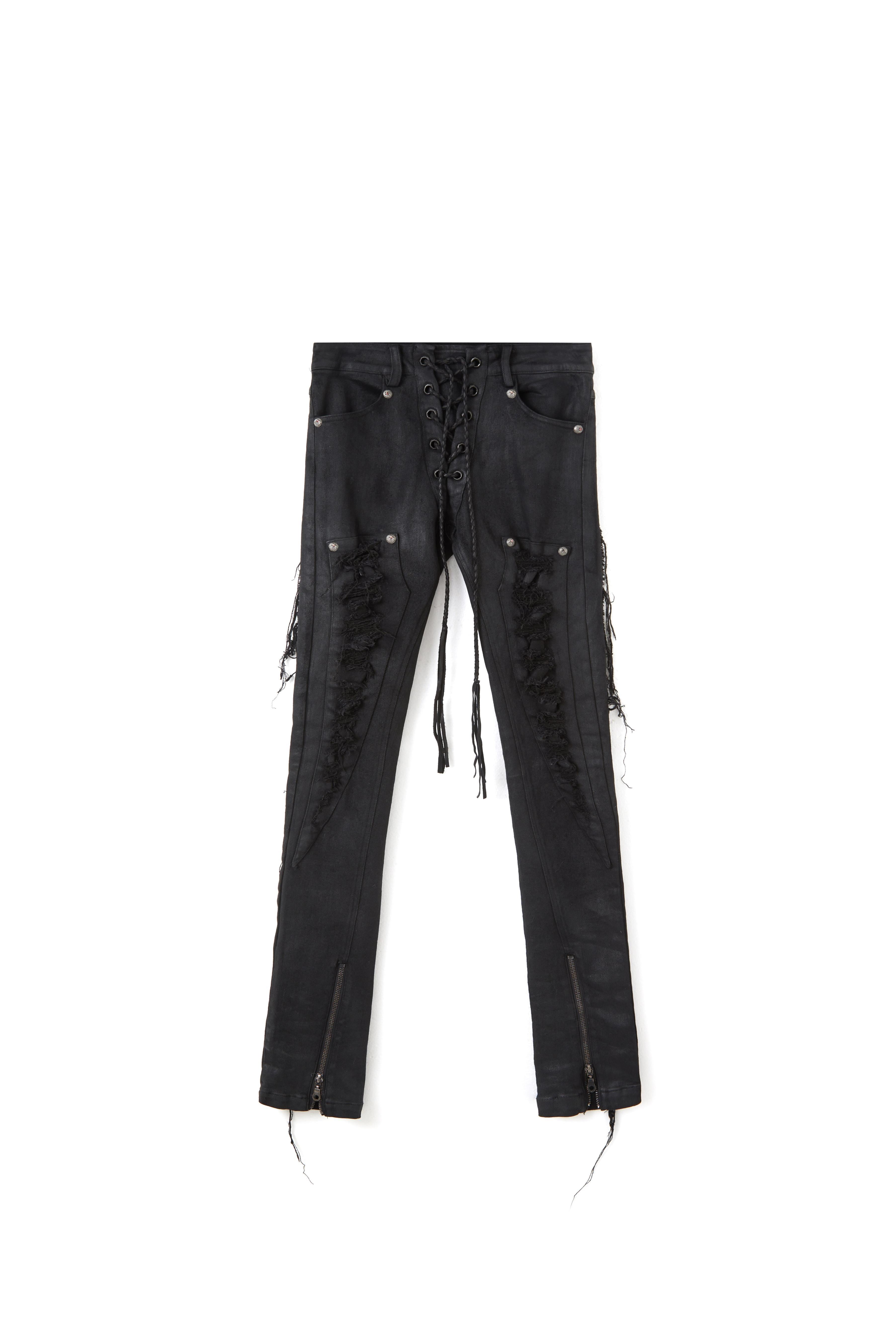 The_space_between_Us_Scar_Detail_Distressed_Drawstring_Slim_Fitted_Women's_Waxed_Skinny_Pants_1059023557157_MISSTT