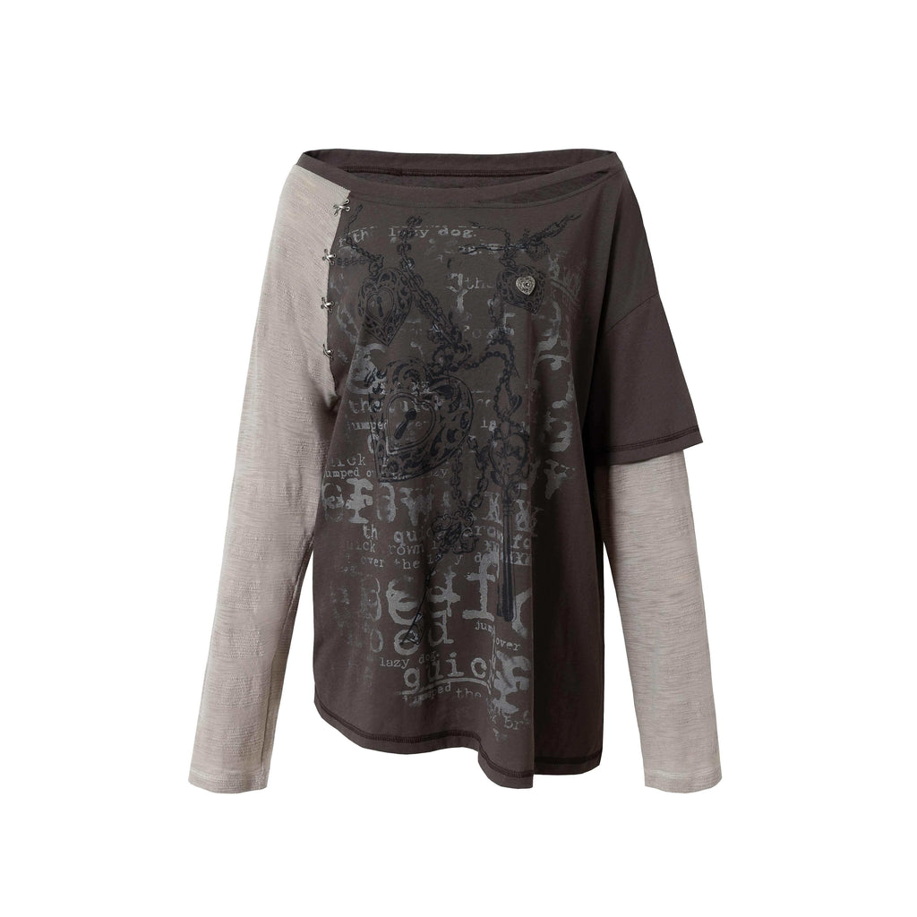NO_ROMANCE_Oversized_Punk_Graphic_Boat_Neck_Womens_Print_Long_Sleeve_T-Shirts_MISSTT