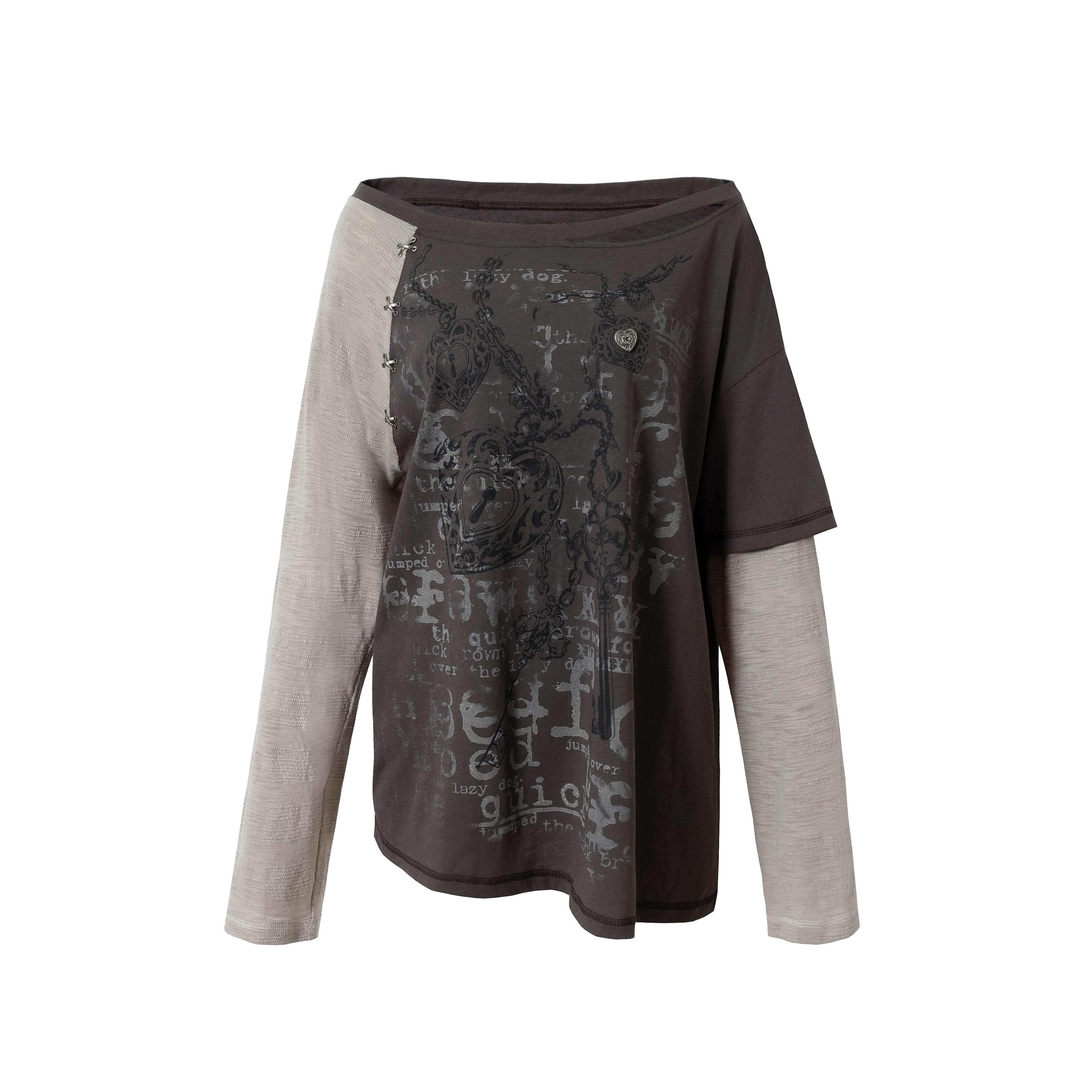 NO_ROMANCE_Oversized_Punk_Graphic_Boat_Neck_Womens_Print_Long_Sleeve_T-Shirts_MISSTT