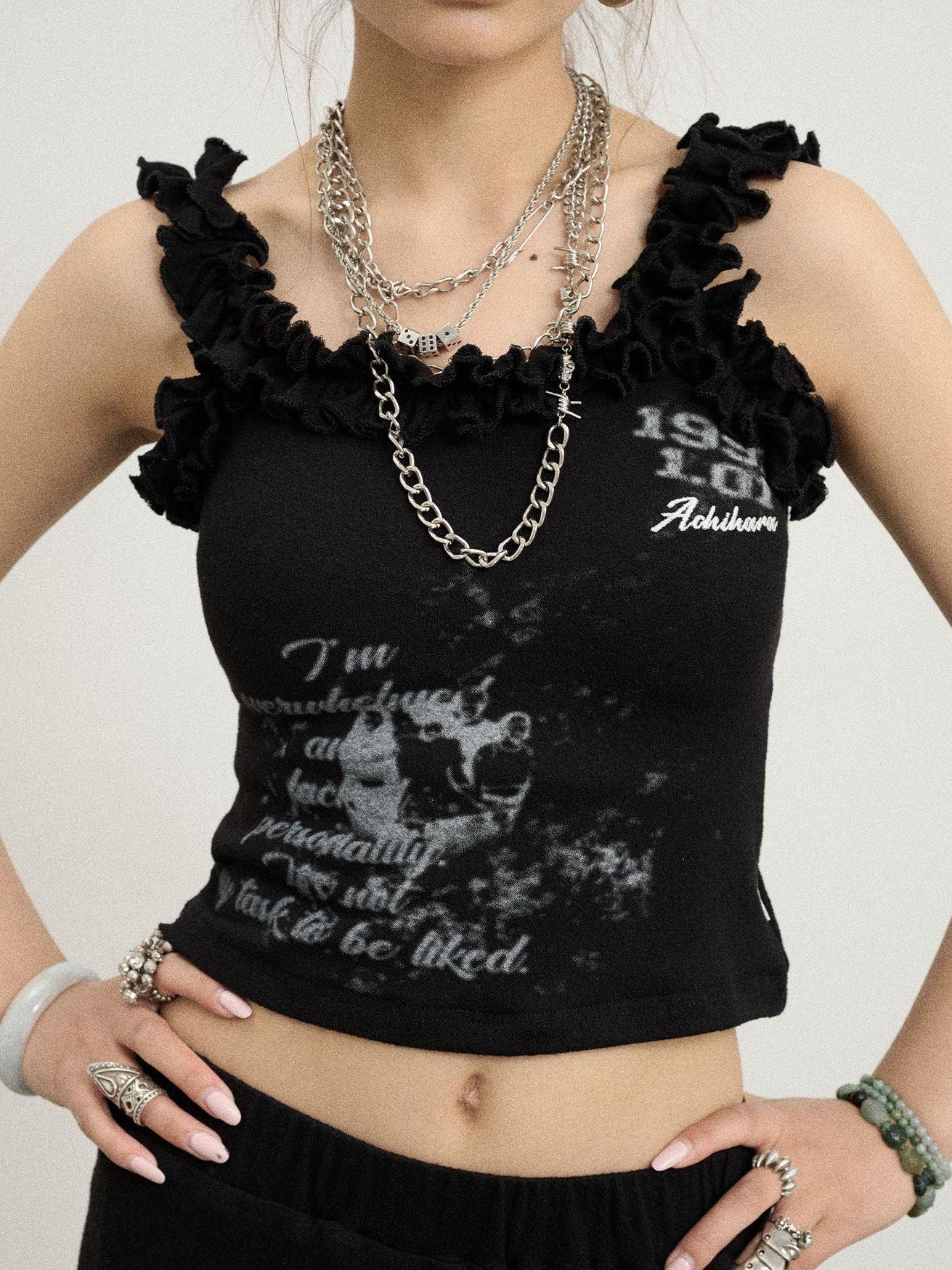 Achihara Black Short Workwear Cami Women'S 65 Cotton 35 Nylon Tank Tops