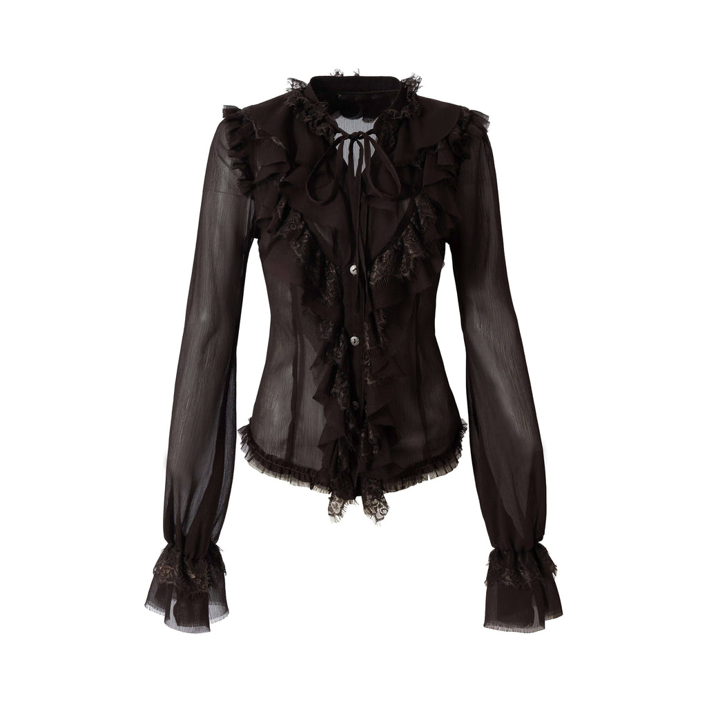 NO_ROMANCE_Slimming_Vintage_Slim_Fit_Ruffle_Stand_Collar_Chiffon_Long_Sleeve_Women_Blouses_MISSTT
