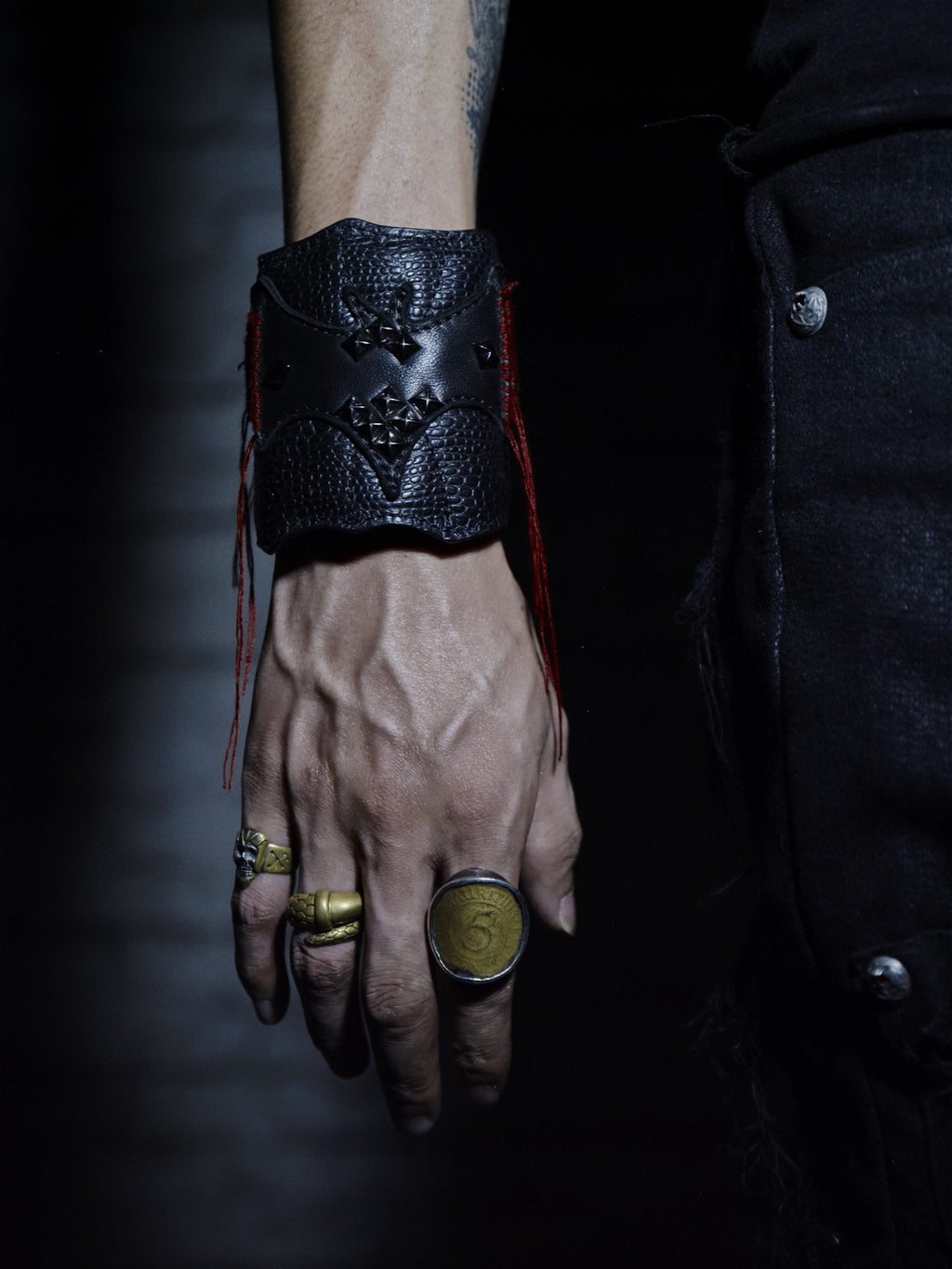 The space between Us Visual Subculture Dark Gothic Rock Bat Tassel Women's Black Bracelets