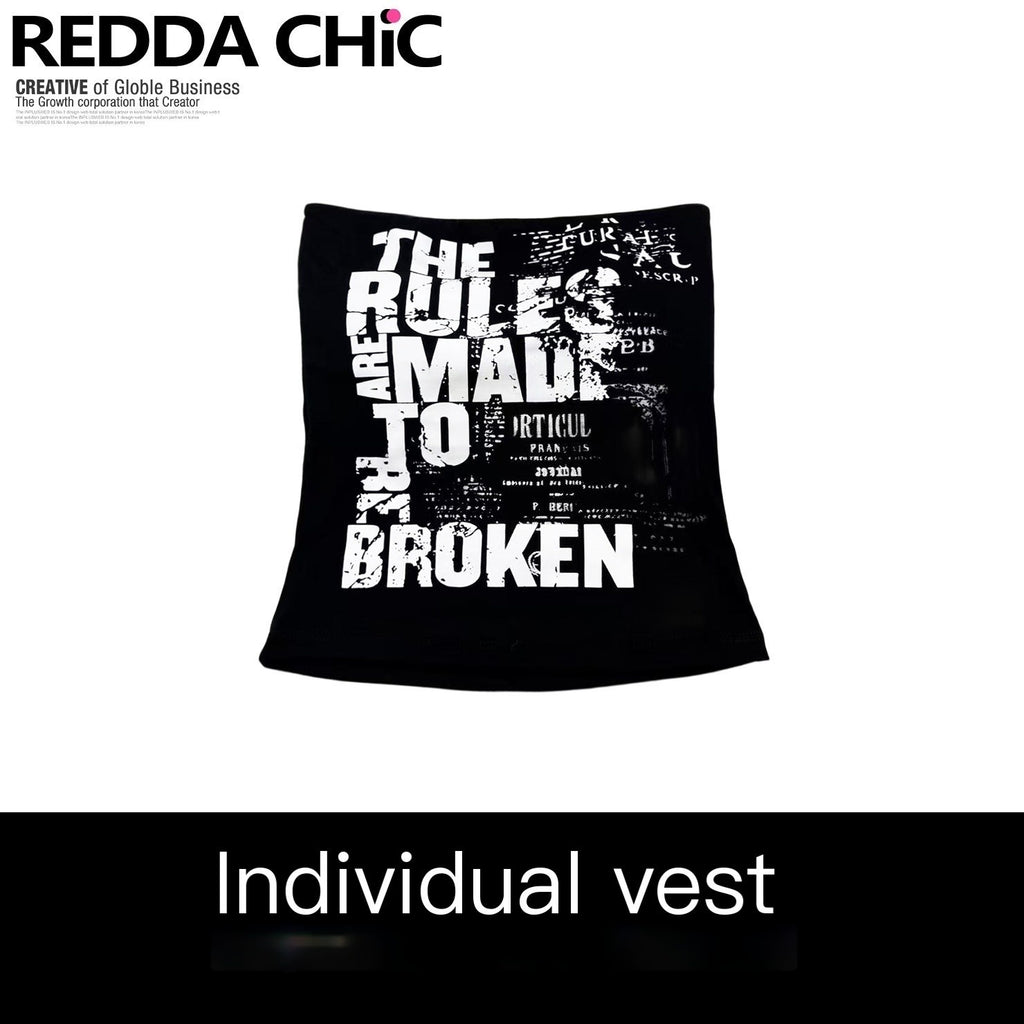 ReddaChic_Built_In_Padding_Slim_Curve_Cropped_Vest_For_Women_Letter_Print_Black_Blouses_MISSTT