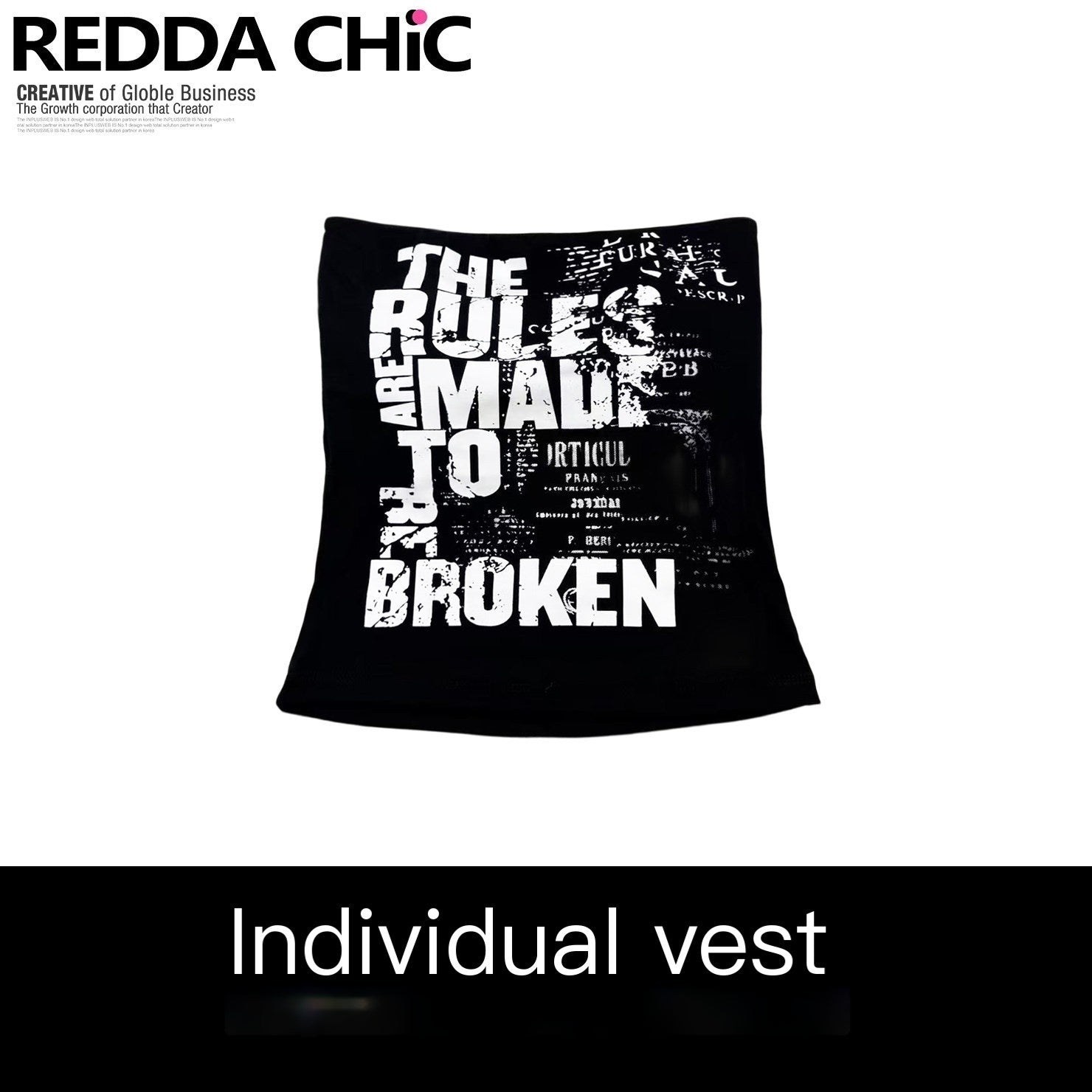 ReddaChic_Built_In_Padding_Slim_Curve_Cropped_Vest_For_Women_Letter_Print_Black_Blouses_MISSTT