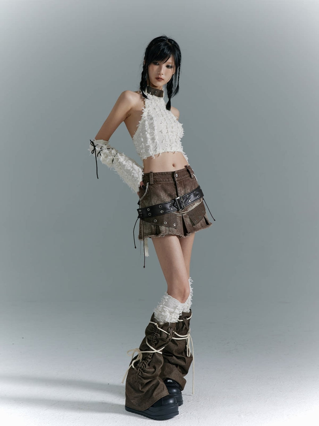 Frustration_Garden_Distressed_Patchwork_Lace_Up_3D_Trim_Punk_A_Line_Mid_Rise_Denim_Women_Mini_Skirts_MISSTT