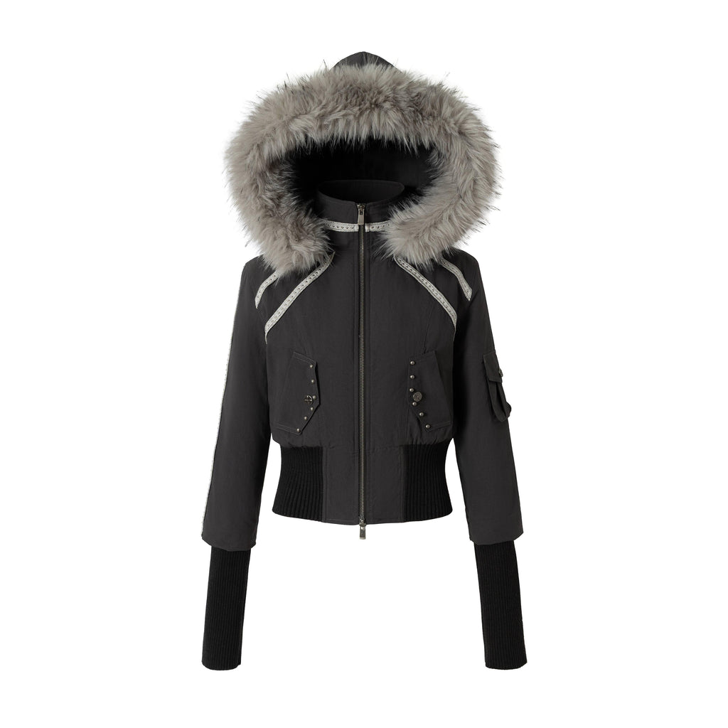 NO_ROMANCE_Edgy_Punk_Slim_Fit_Hooded_Cropped_Short_Sleeve_Zipper_Women_Puffer_Jackets_MISSTT
