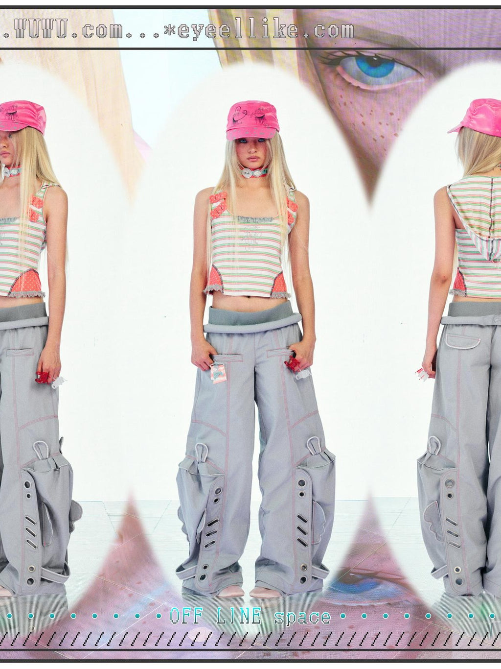 eyeellike Detachable 3d Ring Ear Eyelet Structured Women's Cargo Pants