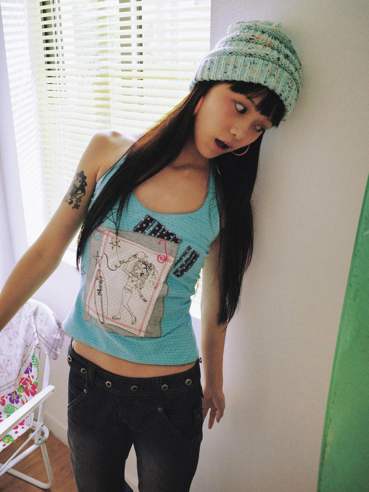 eyeellike Embroidered Print Lace Slim Fit Cotton Women's Halter Tops