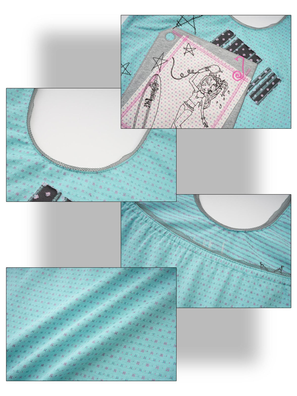 eyeellike Embroidered Print Lace Slim Fit Cotton Women's Halter Tops