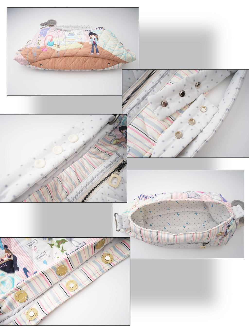 eyeellike Printed Quilted Diamond Studded Two Way Women's Polyester Handbags