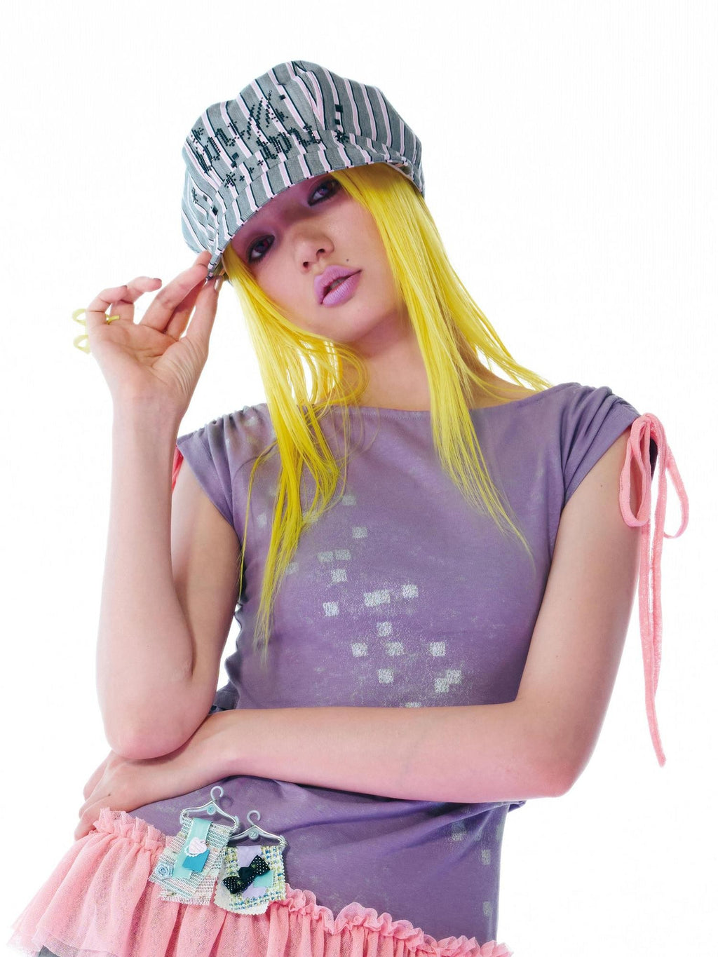 eyeellike Sparkle Pixel Print Drawstring Colorblock Mesh Lace Slim Fit Women's Short Sleeve T-shirts