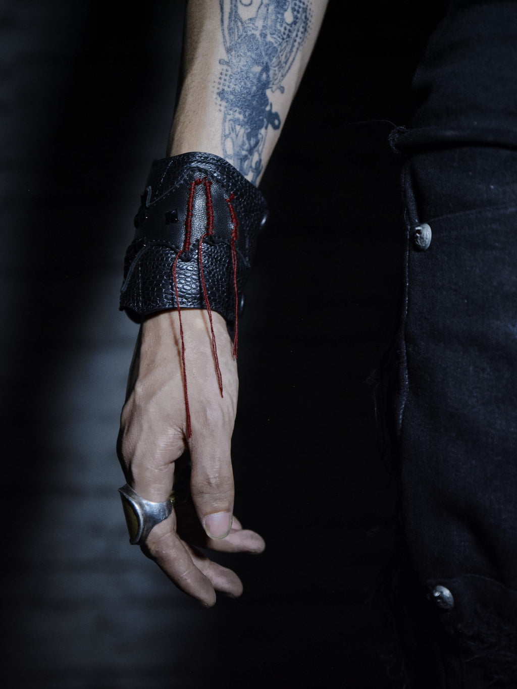 The space between Us Visual Subculture Dark Gothic Rock Bat Tassel Women's Black Bracelets