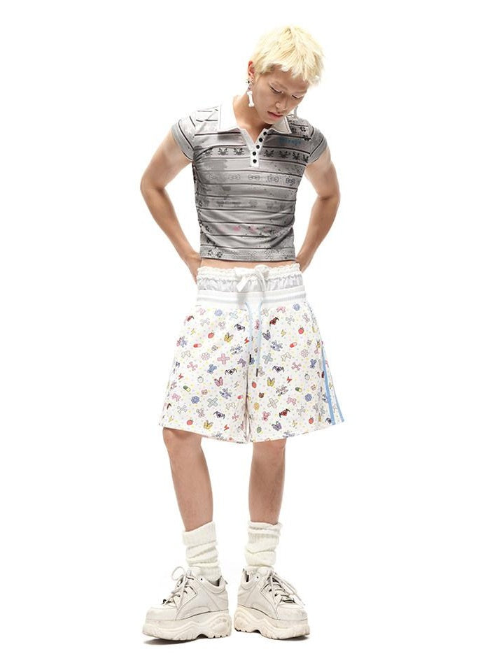 CFIERCE 100% Cotton Street Relaxed Wide Leg Drawstring Natural Waist Pocket Youth White