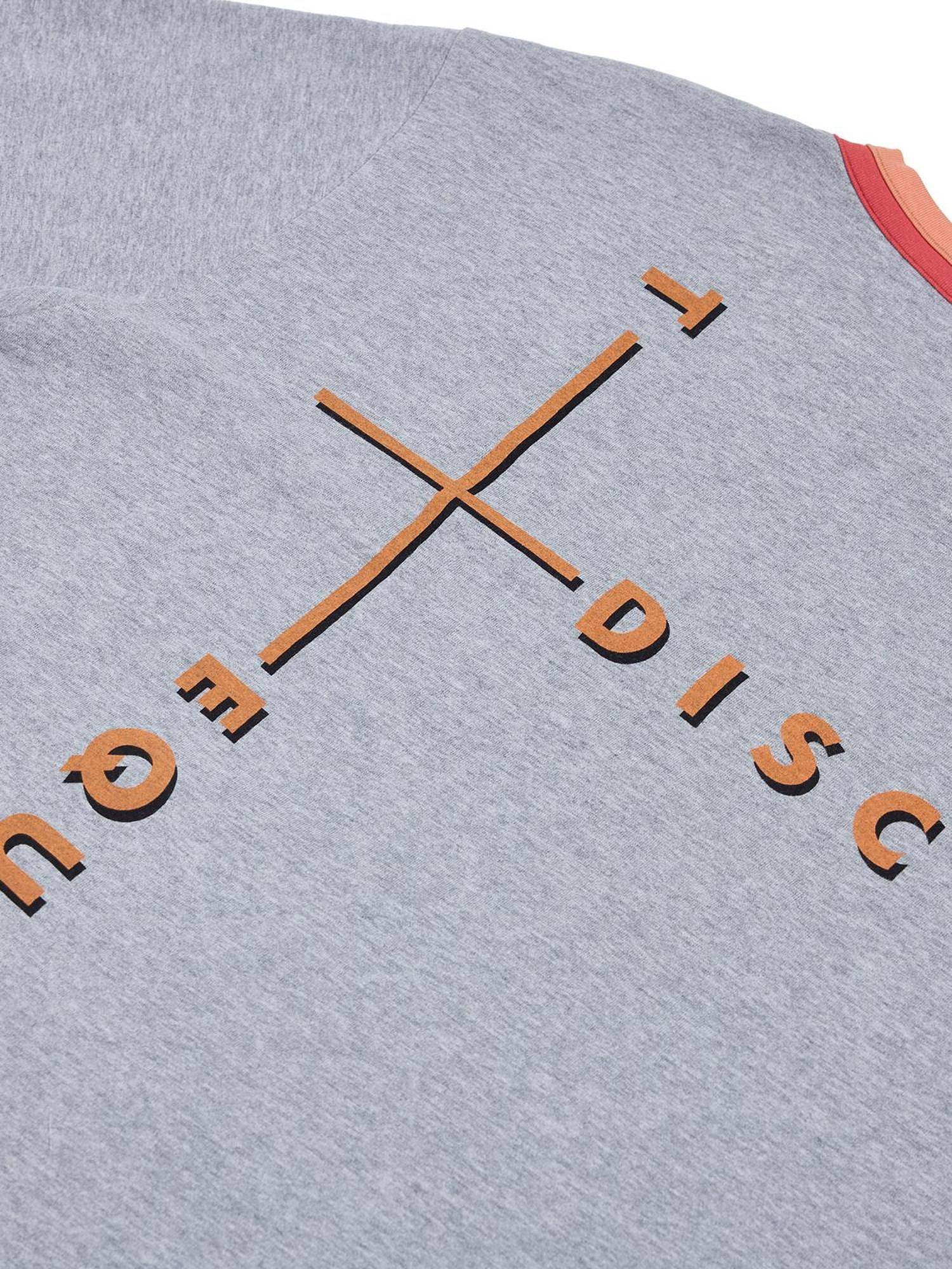 EMOBROTHER Breathable Cotton Printed Letter Slim Fit Long Unisex Grey Short Sleeve T-Shirts
