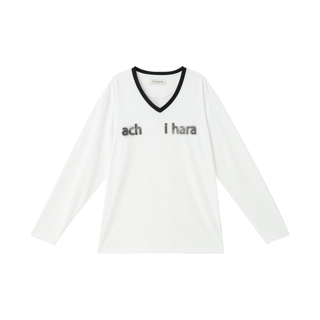 Achihara_Ice_Block_V-neck_Loose_Letter_Print_Women'S_Lyocell_Short_Sleeve_T-Shirts_MISSTT