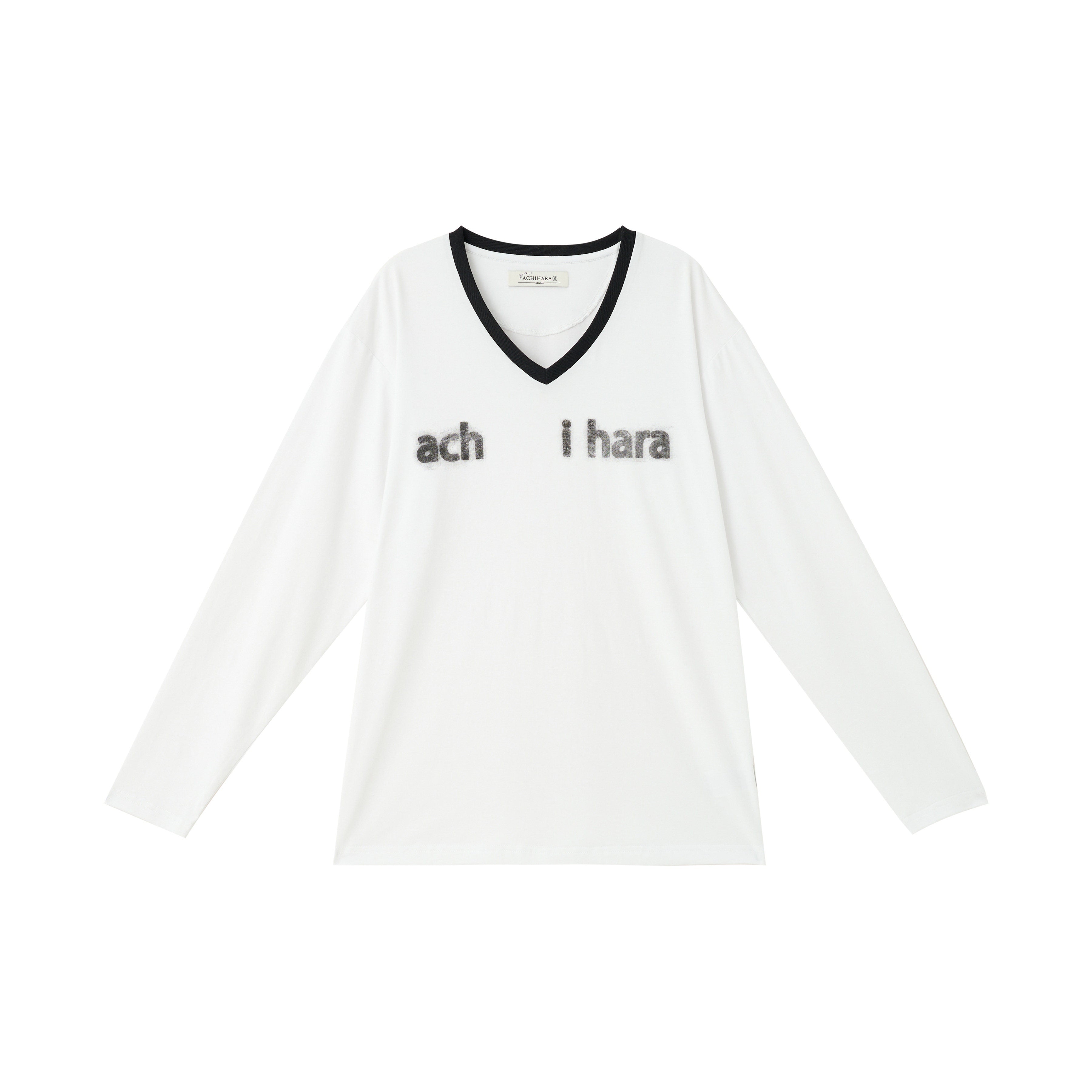 Achihara_Ice_Block_V-neck_Loose_Letter_Print_Women'S_Lyocell_Short_Sleeve_T-Shirts_MISSTT