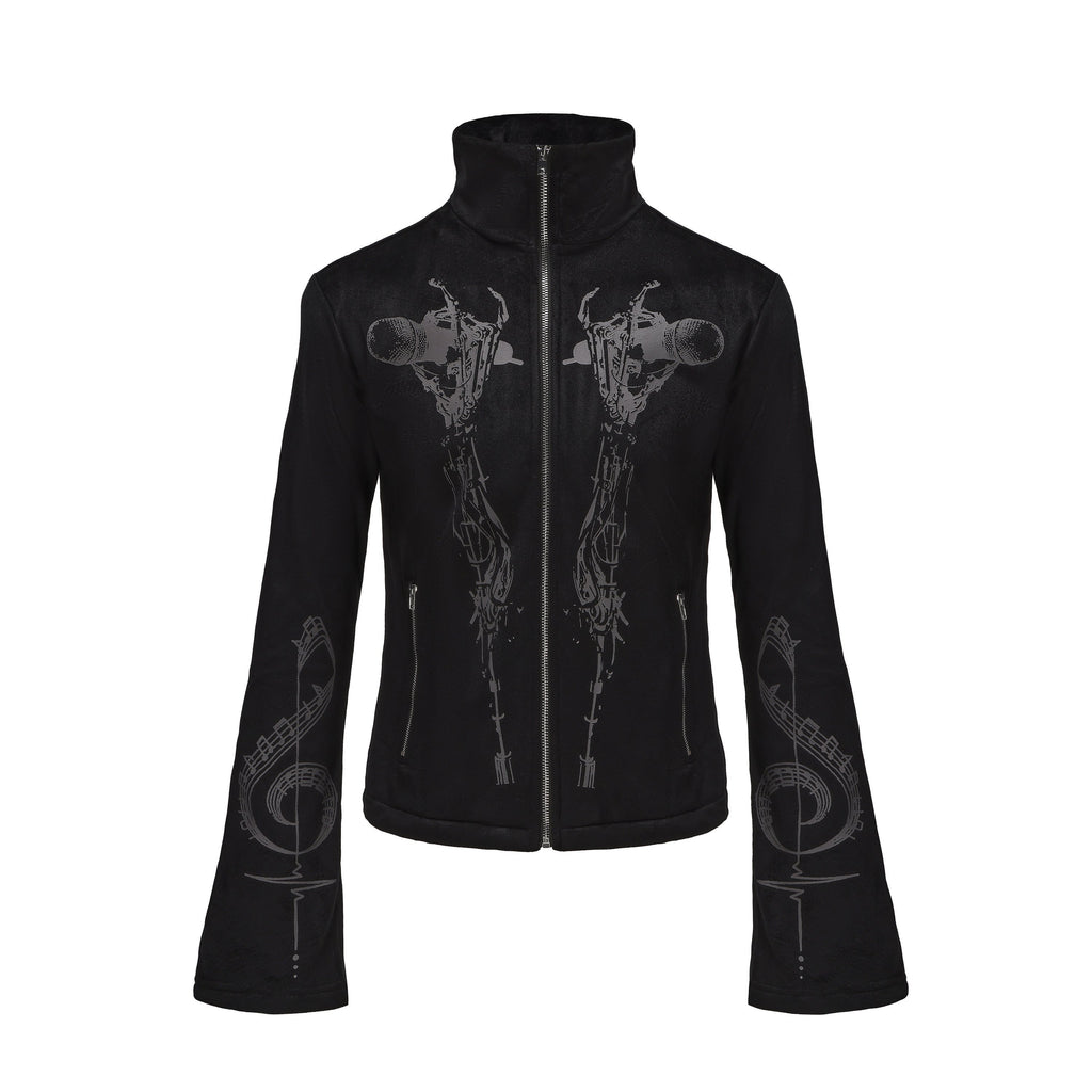 PAIKI_Slim_Fit_Velvet_Stand_Collar_Zip_Mens_Black_Side_Pockets_Durable_Casual_Jackets_MISSTT