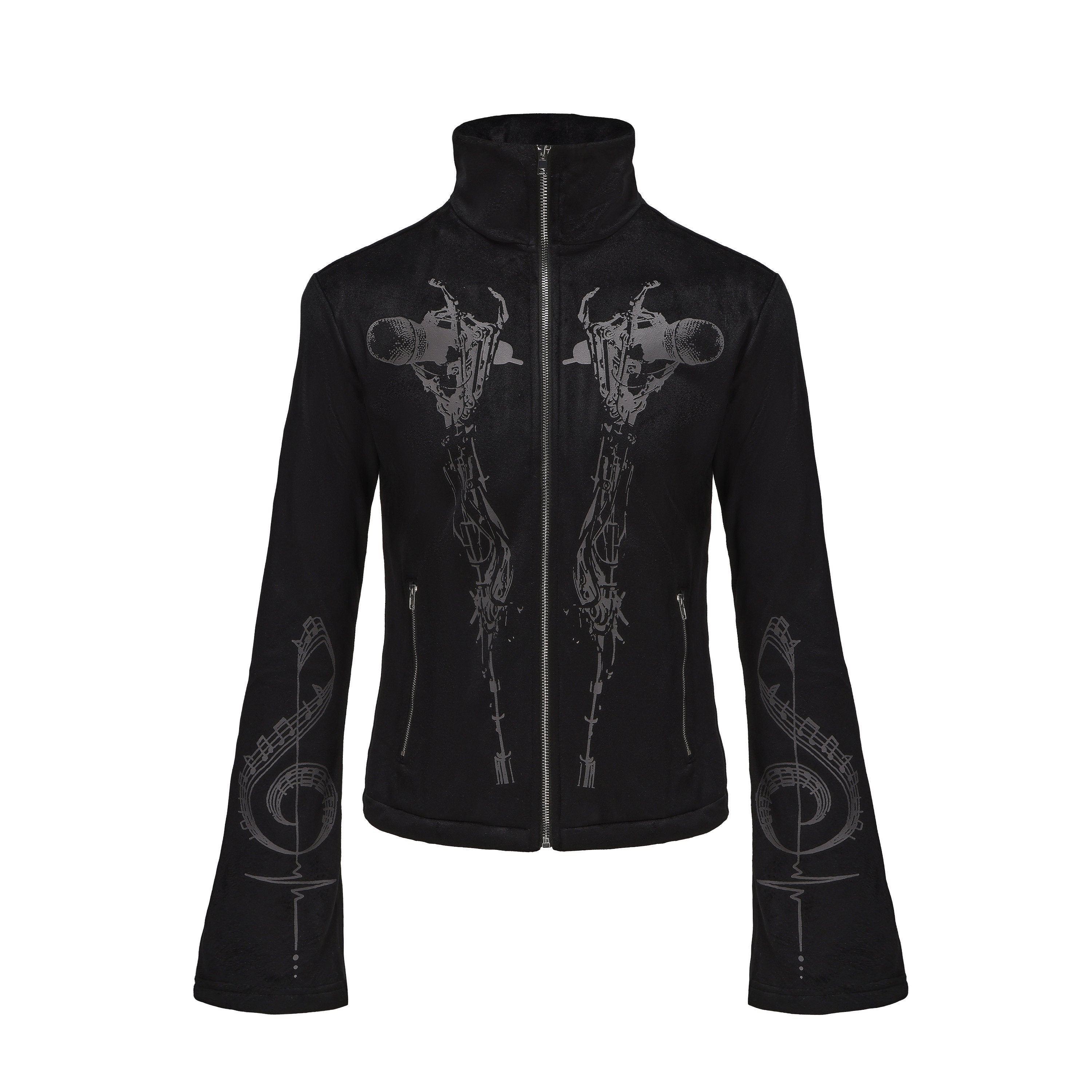 PAIKI_Slim_Fit_Velvet_Stand_Collar_Zip_Mens_Black_Side_Pockets_Durable_Casual_Jackets_MISSTT