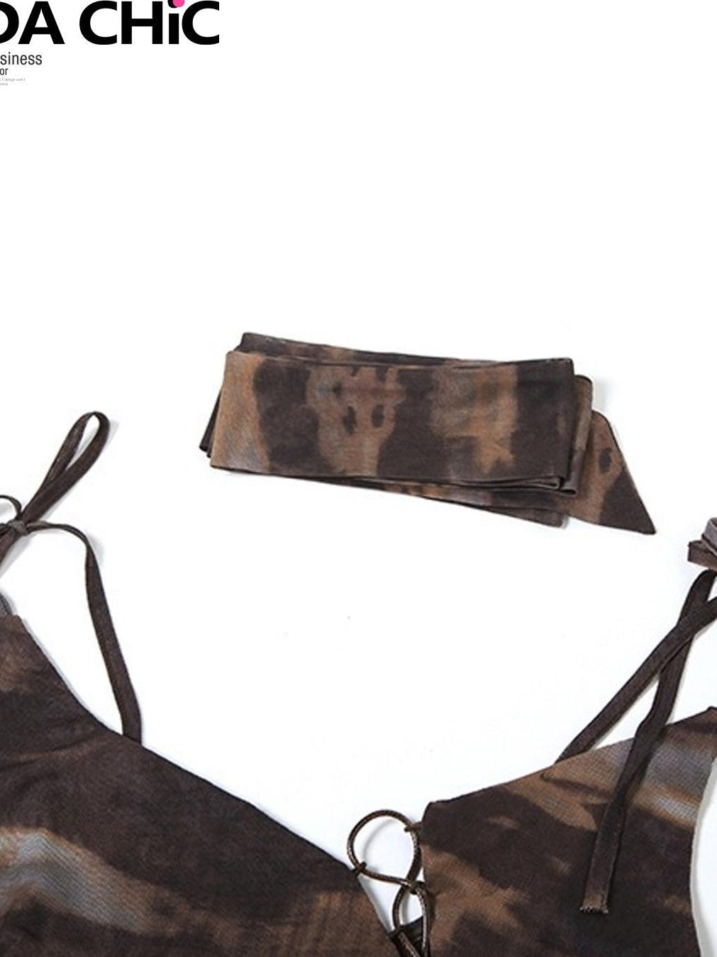 ReddaChic Lightweight Mint Fiber American Short Strap Outerwear Women Brown Garter Belts