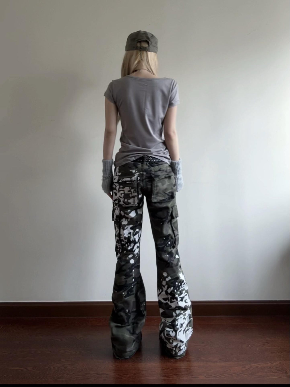 linzerooo Camouflage Print Y2k Subculture Women's Polyester Cargo Pants