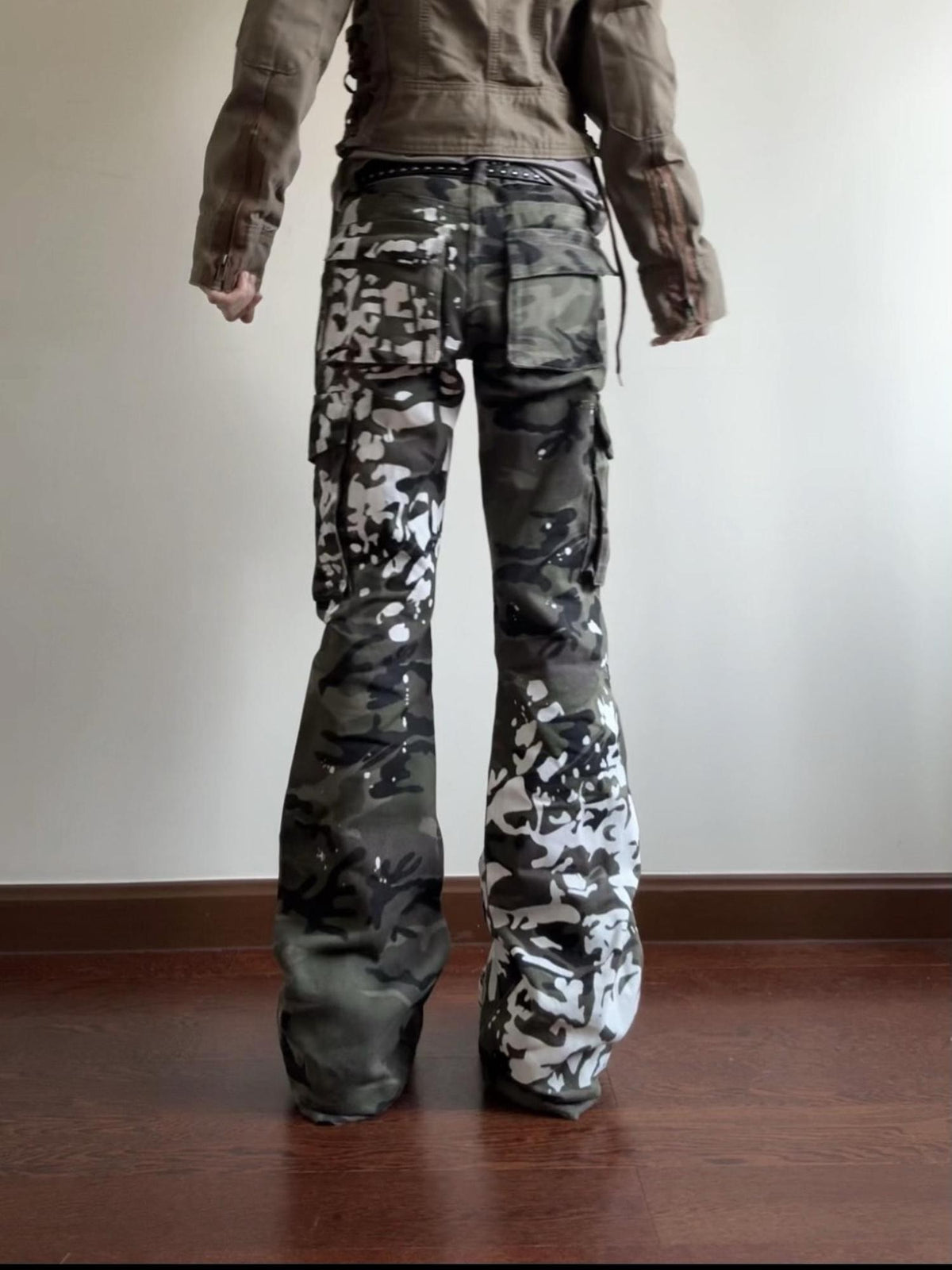 linzerooo Camouflage Print Y2k Subculture Women's Polyester Cargo Pants
