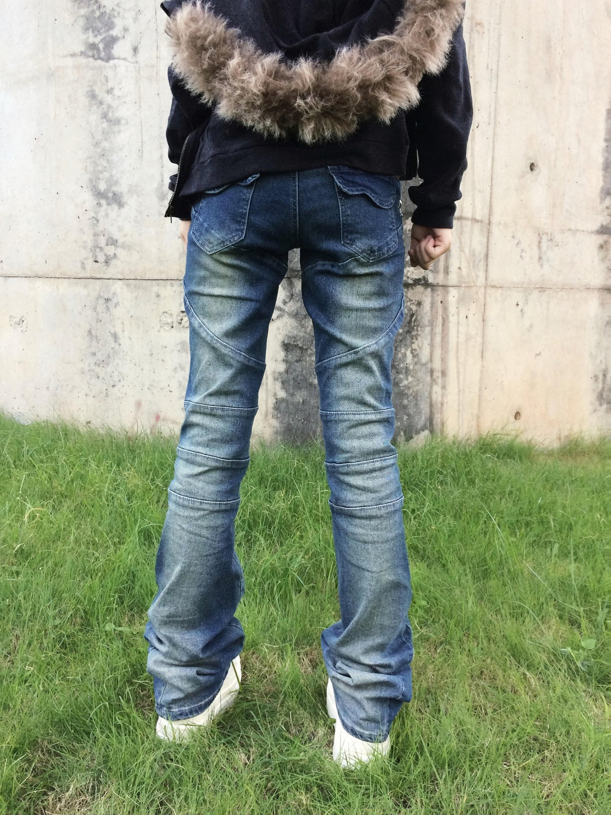 linzerooo Dark Subculture Y2k Spliced Women's Denim Slim Jeans