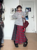 linzerooo_Red_Plaid_Patchwork_High_Waist_Slit_Women's_Polyester_Maxi_Skirts_889409082827_MISSTT