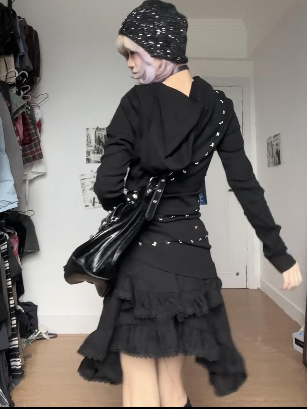 linzerooo Y2k Punk Black Pleated Women's Pleated Skirts