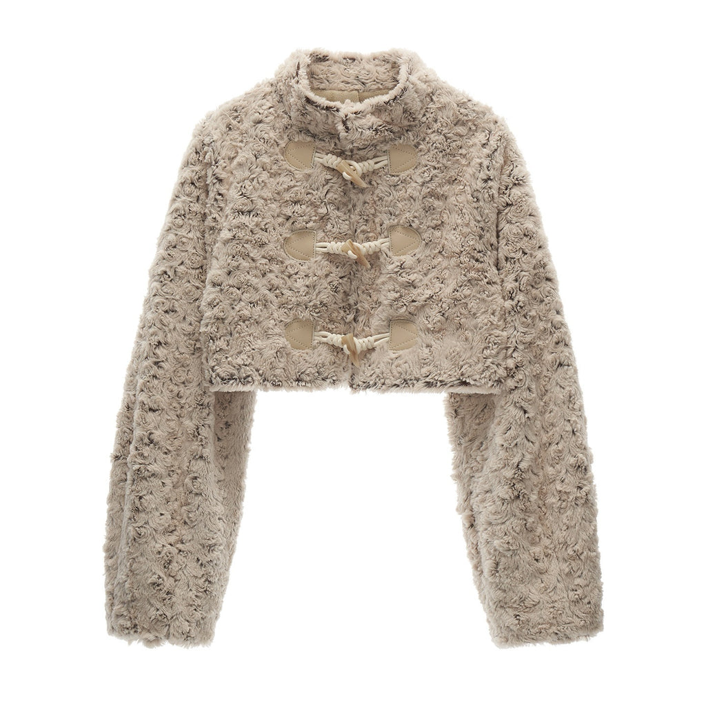 mamc_Apricot_3d_Floral_Mock_Neck_Cropped_Buttoned_Women's_Polyester_Tweed_Jackets_999800918015_MISSTT