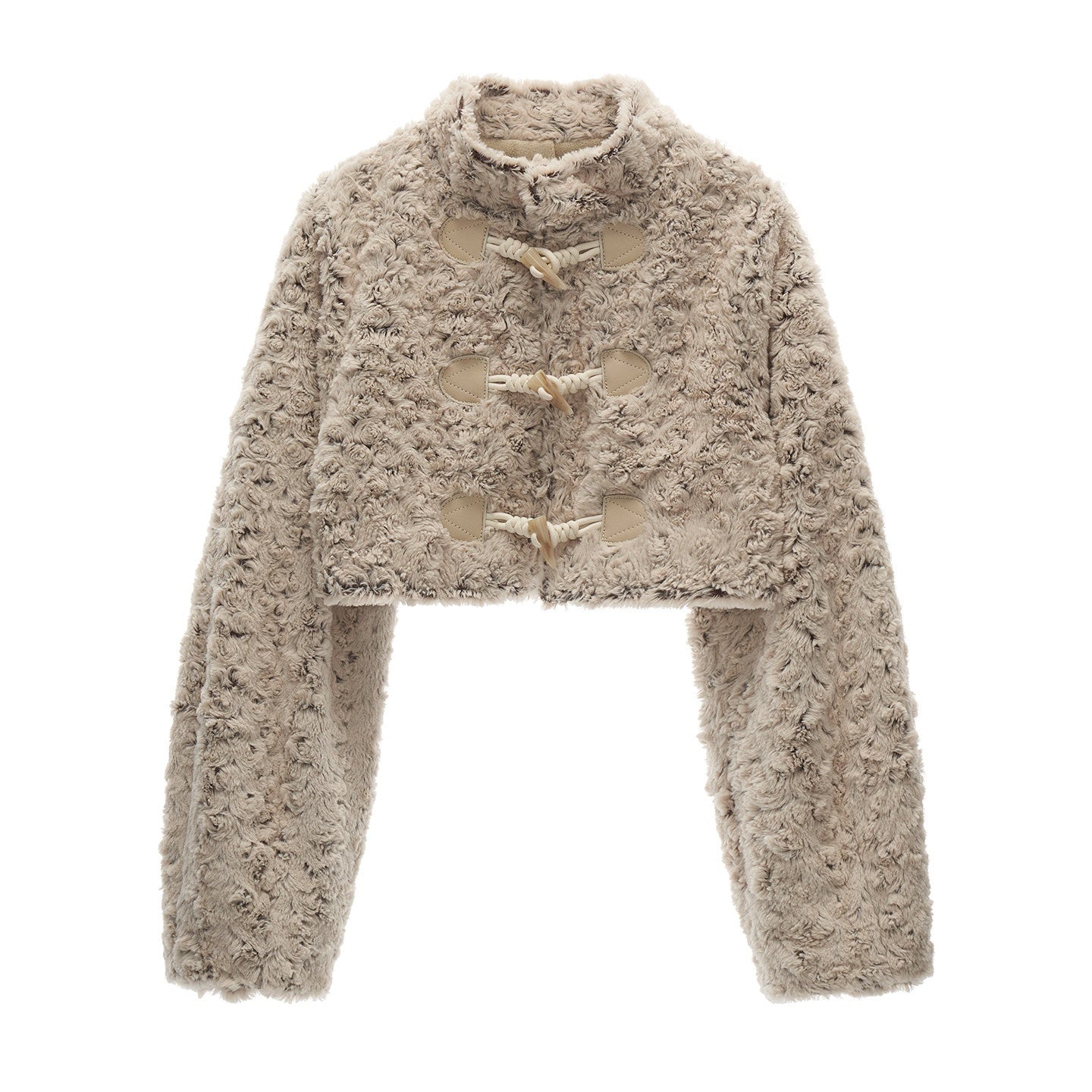 mamc_Apricot_3d_Floral_Mock_Neck_Cropped_Buttoned_Women's_Polyester_Tweed_Jackets_999800918015_MISSTT