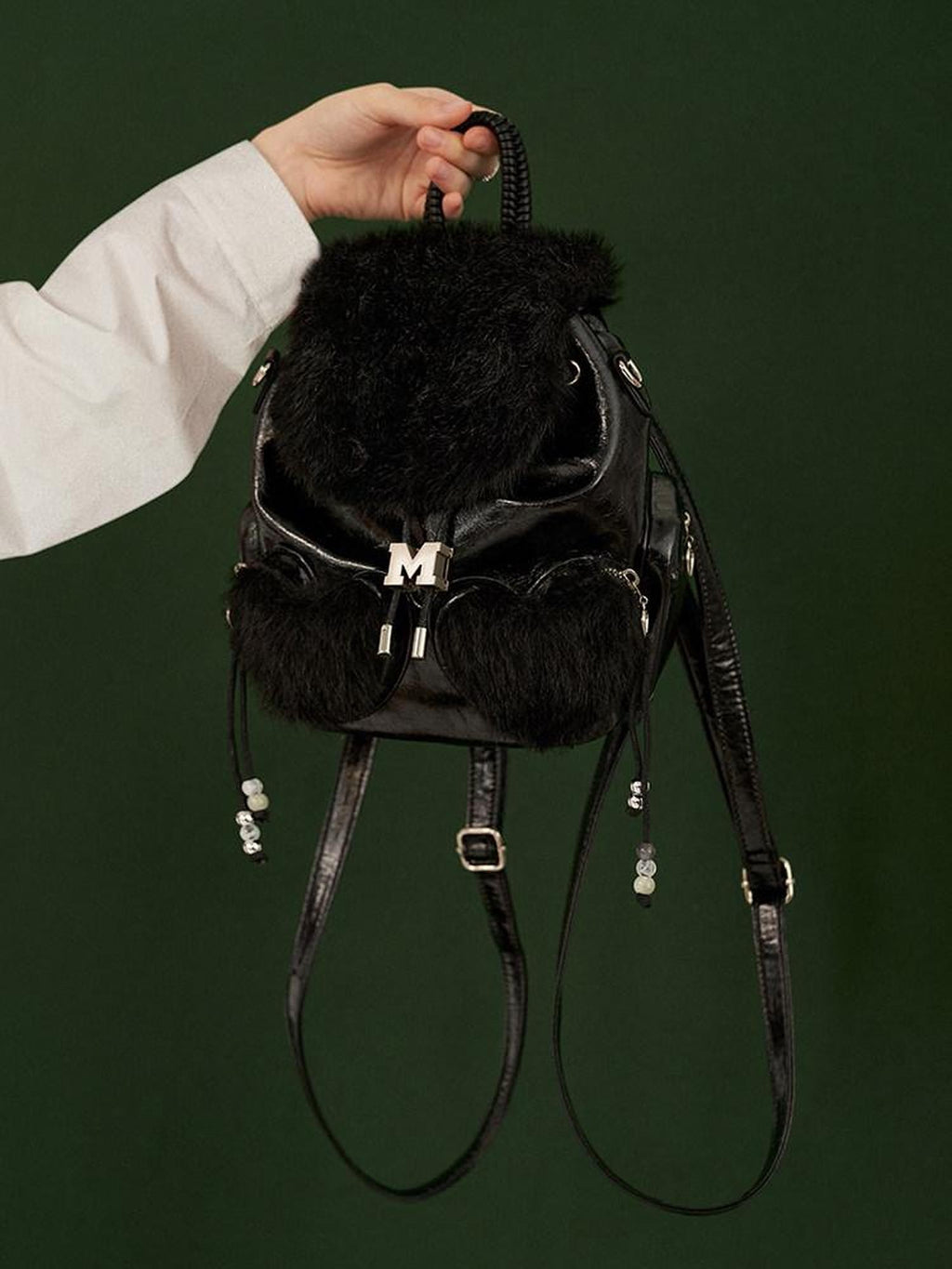 mamc Black Convertible Single Double Shoulder Women's Versatile Backpacks