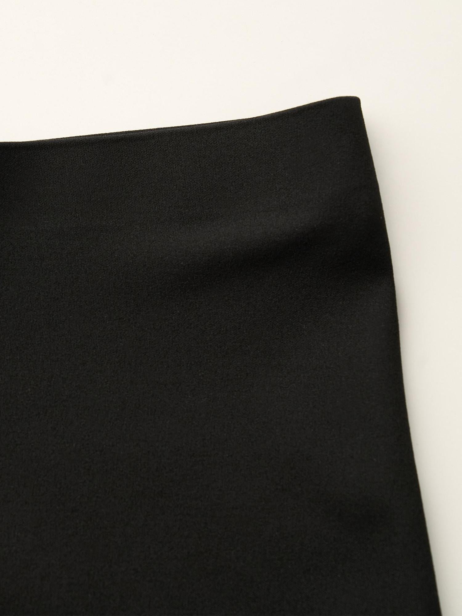 mamc Black Slim Fit Casual Versatile Short Women's Nylon Spandex Leggings